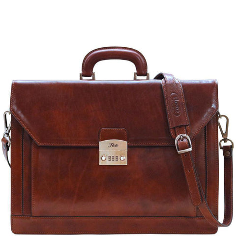 leather briefcase venezia combination lock