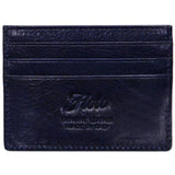 Floto Italian Venezia Leather Credit Card Wallet blue