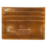 Floto Italian Venezia Leather Credit Card Wallet olive brown