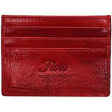 Floto Italian Venezia Leather Credit Card Wallet red