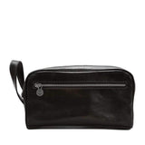 Floto Italian Leather Dopp Toiletry Bag Travel Shave Kit black