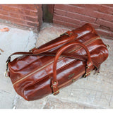 Leather Duffle Bag Floto Drop Bottom Shoe Comparment 4