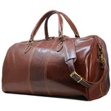 Floto Italian Leather Venezia Duffle Travel Bag Luggage brown side