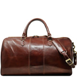 Floto Italian Leather Venezia Duffle Travel Bag Luggage brown front