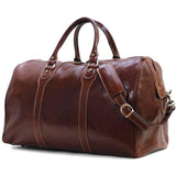 Floto Italian Milano Leather Duffle Bag Carry On Suitcase brown 3