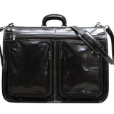 Floto Italian leather garment bag suitcase luggage black