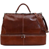 Floto Italian Positano leather gladstone travel duffle bag brown 2