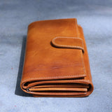 Roma Checkbook Leather Wallet back