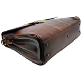 Floto Venezia Leather Laptop Briefcase in Brown 4