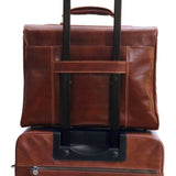 Floto Venezia Leather Laptop Briefcase in Brown