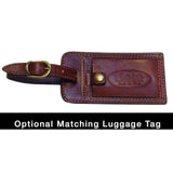 Floto leather luggage tag brown
