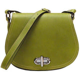 Floto Italian Leather Saddle Bag Cross Body Women's Bag green