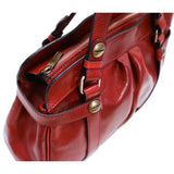 leather shoulder handbag floto milano shoulder bag red close