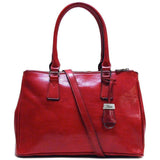 Floto Italian Leather Roma Satchel Shoulder Bag Women's red