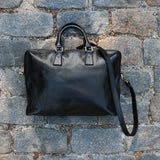 Leather Slim Briefcase Floto Milano black