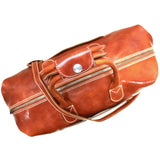 Leather Duffle Travel Bag Floto Chiara olive top