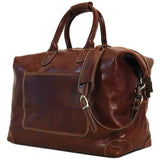 Leather Duffle Travel Bag Floto Chiara brown side