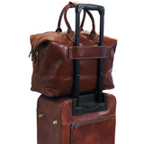 Leather Duffle Travel Bag Floto Chiara luggage strap