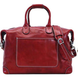 Leather Duffle Travel Bag Floto Chiara red