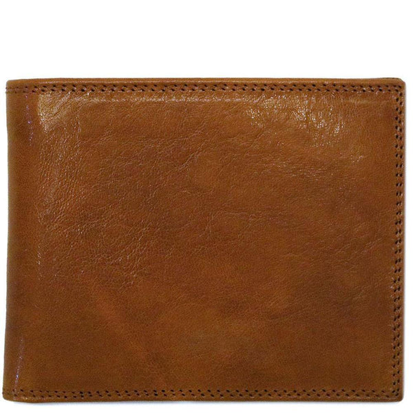 Italian Leather I.D. Window Wallet Floto Roma brown men's