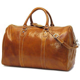 Floto Italian Milano Leather Duffle Bag Carry On Suitcase olive brown