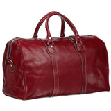 Floto Italian Milano Leather Duffle Bag Carry On Suitcase red