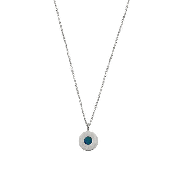 ICHU Opal Petite Circle Sterling Silver Necklace