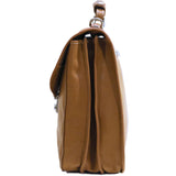 Floto Italian leather messenger bag briefcase Parma brown men's 3