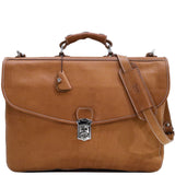Floto Italian leather messenger bag briefcase Parma brown men's 