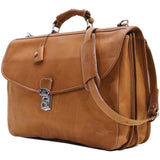 Floto Italian leather messenger bag briefcase Parma brown men's 2