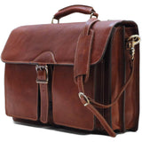 Leather Roller Buckle Briefcase Floto Novella side