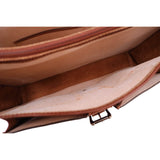 Leather Roller Buckle Briefcase Floto Novella front gusset