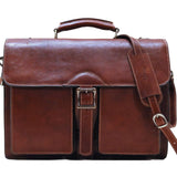 Leather Roller Buckle Briefcase Floto Novella