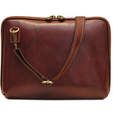 Floto Italian Leather Roma tablet case bag brown 1