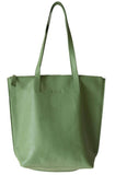 HOOPLA LEATHER SMALL ZIP TOTE BRIGHT GREEN