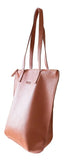 HOOPLA LEATHER SMALL ZIP TOTE OCHRE BROWN