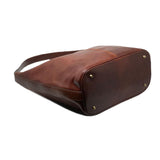 Floto Italian Leather Shoulder Handbag Tote Bag Sardinia brown bottom