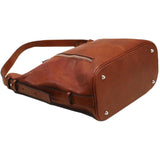 Floto Italian Leather Shoulder Handbag Tote Bag Sardinia olive bottom