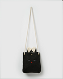 Izoa Woven Bunny Pouch Bag Black