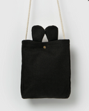 Izoa Woven Bunny Pouch Bag Black