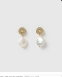 Izoa Cherish Earrings Gold Freshwater Pearl