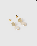 Izoa Cosmic Earrings Gold Freshwater Pearl
