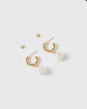 Izoa Darling Earrings Gold Freshwater Pearl