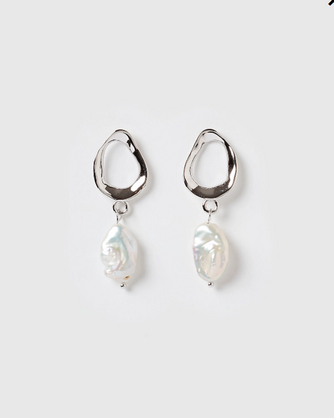 Izoa Forbidden Earrings Silver Freshwater Pearl