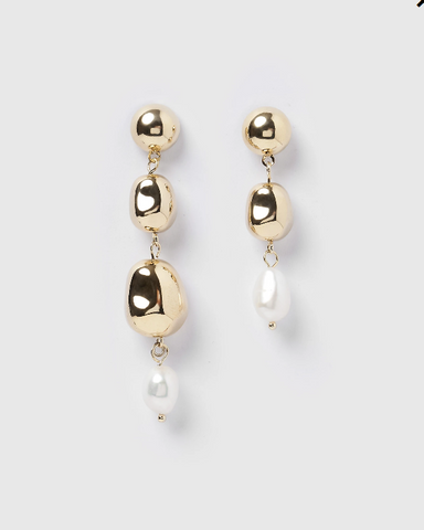 Izoa Judy Earrings Gold Pearl