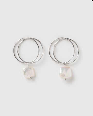 Izoa Lucid Earrings Silver Freshwater Pearl