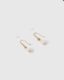 Izoa Sirius Drop Earrings Gold Freshwater Pearl