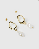 Izoa Forbidden Earrings Gold Freshwater Pearl
