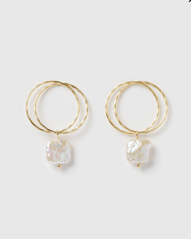 Izoa Lucid Earrings Gold Freshwater Pearl