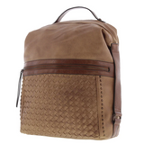 GABEE Lennox Vegan Leather Woven Backpack